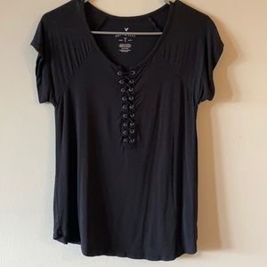 Soft T-shirt With Tie Up Detail